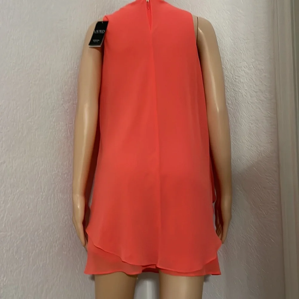 Lauren Ralph Lauren Petite Layered Georgette Dress - Picture 8 of 9